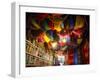 Brightly Dyed Wool Hanging from Roof of a Shop, Marrakech, Morrocco, North Africa, Africa-John Miller-Framed Photographic Print