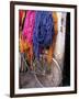 Brightly Dyed Wool Hanging Over Bicycle, Marrakech, Morrocco, North Africa, Africa-John Miller-Framed Photographic Print