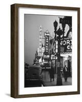 Brightly Lit Casinos Lining the Street-Peter Stackpole-Framed Photographic Print