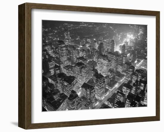 Brightly Lit Office Buildings-Andrew Lopez-Framed Photographic Print