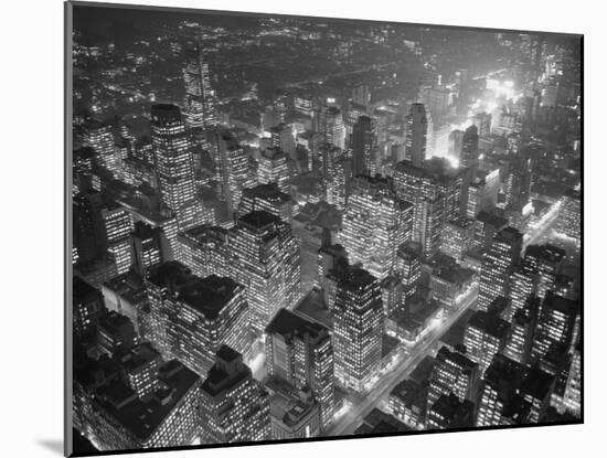 Brightly Lit Office Buildings-Andrew Lopez-Mounted Photographic Print