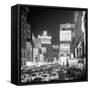 Brightly Lit Signs Shining over Traffic Going Down Broadway Towards Times Square-Andreas Feininger-Framed Stretched Canvas
