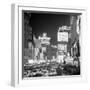 Brightly Lit Signs Shining over Traffic Going Down Broadway Towards Times Square-Andreas Feininger-Framed Photographic Print