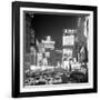 Brightly Lit Signs Shining over Traffic Going Down Broadway Towards Times Square-Andreas Feininger-Framed Photographic Print