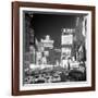 Brightly Lit Signs Shining over Traffic Going Down Broadway Towards Times Square-Andreas Feininger-Framed Photographic Print