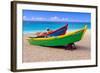 Brightly Painetd Boats, Puerto Rico-George Oze-Framed Photographic Print