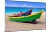 Brightly Painetd Boats, Puerto Rico-George Oze-Mounted Photographic Print