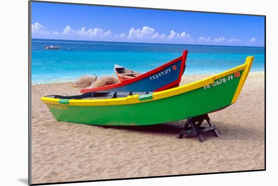 Brightly Painetd Boats, Puerto Rico-George Oze-Mounted Photographic Print