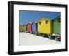 Brightly Painted Beach Bathing Huts at False Bay, Muizenburg, Cape Town, South Africa-Gavin Hellier-Framed Photographic Print