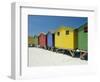 Brightly Painted Beach Bathing Huts at False Bay, Muizenburg, Cape Town, South Africa-Gavin Hellier-Framed Photographic Print