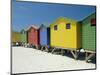 Brightly Painted Beach Bathing Huts at False Bay, Muizenburg, Cape Town, South Africa-Gavin Hellier-Mounted Photographic Print