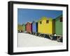 Brightly Painted Beach Bathing Huts at False Bay, Muizenburg, Cape Town, South Africa-Gavin Hellier-Framed Photographic Print