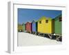 Brightly Painted Beach Bathing Huts at False Bay, Muizenburg, Cape Town, South Africa-Gavin Hellier-Framed Photographic Print