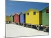 Brightly Painted Beach Bathing Huts at False Bay, Muizenburg, Cape Town, South Africa-Gavin Hellier-Mounted Photographic Print