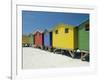 Brightly Painted Beach Bathing Huts at False Bay, Muizenburg, Cape Town, South Africa-Gavin Hellier-Framed Photographic Print