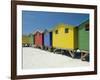 Brightly Painted Beach Bathing Huts at False Bay, Muizenburg, Cape Town, South Africa-Gavin Hellier-Framed Photographic Print