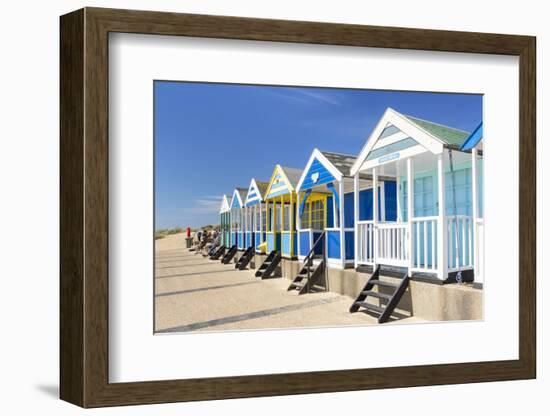 Brightly painted beach huts, Southwold Beach, North Parade, Southwold, Suffolk, England-Neale Clark-Framed Photographic Print