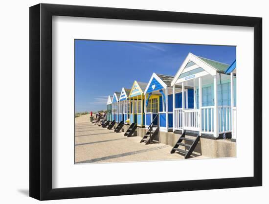 Brightly painted beach huts, Southwold Beach, North Parade, Southwold, Suffolk, England-Neale Clark-Framed Photographic Print