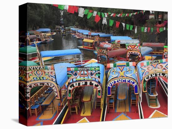 Brightly Painted Boats, Xochimilco, Trajinera, Floating Gardens, Canals, UNESCO World Heritage Site-Wendy Connett-Stretched Canvas