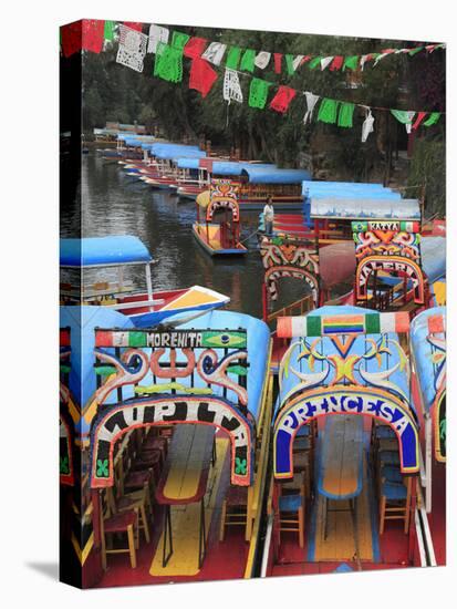 Brightly Painted Boats, Xochimilco, Trajinera, Floating Gardens, Canals, UNESCO World Heritage Site-Wendy Connett-Stretched Canvas