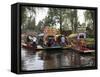 Brightly Painted Boats, Xochimilco, Trajinera, Floating Gardens, Canals, UNESCO World Heritage Site-Wendy Connett-Framed Stretched Canvas