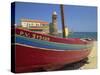 Brightly Painted Fishing Boat, Collioure, Cote Vermeille, Languedoc Roussillon, France, Europe-Michael Busselle-Stretched Canvas