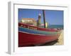 Brightly Painted Fishing Boat, Collioure, Cote Vermeille, Languedoc Roussillon, France, Europe-Michael Busselle-Framed Photographic Print