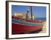 Brightly Painted Fishing Boat, Collioure, Cote Vermeille, Languedoc Roussillon, France, Europe-Michael Busselle-Framed Photographic Print