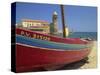 Brightly Painted Fishing Boat, Collioure, Cote Vermeille, Languedoc Roussillon, France, Europe-Michael Busselle-Stretched Canvas