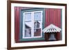 Brightly Painted House Reflected in Window in Sisimiut, Greenland, Polar Regions-Michael Nolan-Framed Photographic Print