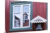 Brightly Painted House Reflected in Window in Sisimiut, Greenland, Polar Regions-Michael Nolan-Mounted Photographic Print