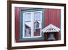 Brightly Painted House Reflected in Window in Sisimiut, Greenland, Polar Regions-Michael Nolan-Framed Photographic Print