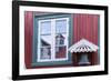 Brightly Painted House Reflected in Window in Sisimiut, Greenland, Polar Regions-Michael Nolan-Framed Photographic Print