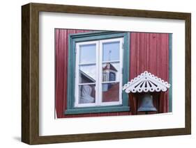 Brightly Painted House Reflected in Window in Sisimiut, Greenland, Polar Regions-Michael Nolan-Framed Photographic Print