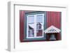 Brightly Painted House Reflected in Window in Sisimiut, Greenland, Polar Regions-Michael Nolan-Framed Photographic Print