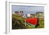 Brightly Painted Houses and Boat in Sisimiut, Greenland, Polar Regions-Michael Nolan-Framed Photographic Print