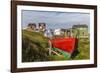 Brightly Painted Houses and Boat in Sisimiut, Greenland, Polar Regions-Michael Nolan-Framed Photographic Print