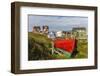 Brightly Painted Houses and Boat in Sisimiut, Greenland, Polar Regions-Michael Nolan-Framed Photographic Print