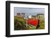 Brightly Painted Houses and Boat in Sisimiut, Greenland, Polar Regions-Michael Nolan-Framed Photographic Print