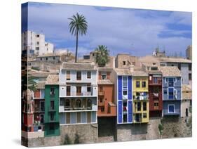 Brightly Painted Houses at Villajoyosa in Valencia, Spain, Europe-Mawson Mark-Stretched Canvas