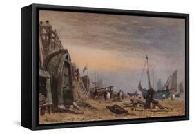Brighton Beach, Haze clearing off, c1820-Frederick Nash-Framed Stretched Canvas