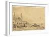 Brighton Beach, Looking East, 1824 (Brush & Grey Wash over Graphite on Beige Wove Paper)-John Constable-Framed Giclee Print