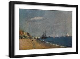 'Brighton Beach, with Colliers', 1824-John Constable-Framed Giclee Print