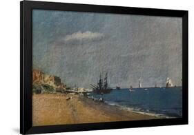 'Brighton Beach, with Colliers', 1824-John Constable-Framed Giclee Print