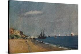 'Brighton Beach, with Colliers', 1824-John Constable-Stretched Canvas