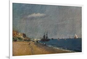 'Brighton Beach, with Colliers', 1824-John Constable-Framed Giclee Print