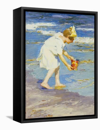Brighton Beach-Edward Henry Potthast-Framed Stretched Canvas