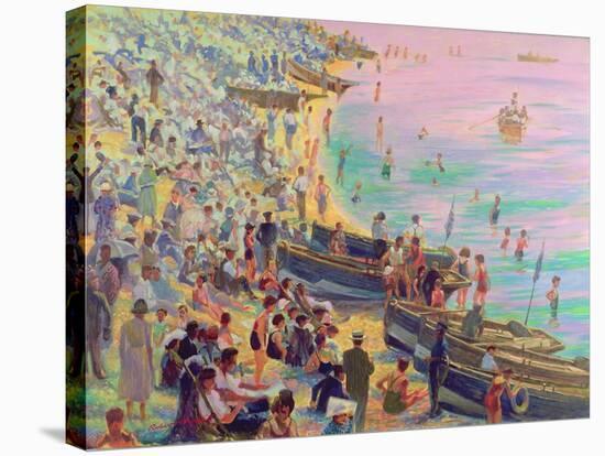 Brighton Beach-Robert Tyndall-Stretched Canvas