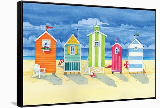 Brighton Huts-Paul Brent-Framed Stretched Canvas