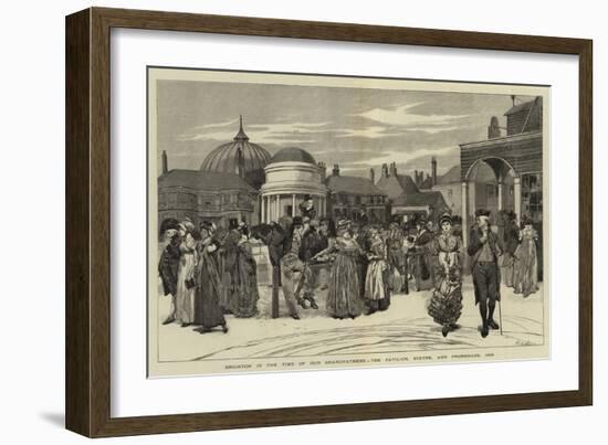 Brighton in the Time of Our Grandfathers, the Pavilion, Steyne, and Promenade, 1805-Edwin Austin Abbey-Framed Giclee Print